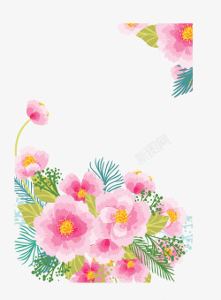 婚礼美丽粉色花丛矢量图素材