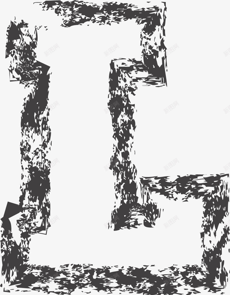 黑色碎片描边英文字母Lpng免抠素材_新图网 https://ixintu.com 26个字母 3D字母 广告字母 抽象字体 时尚字体 立体字母 艺术字 英文字母L 黑色字母 黑色描边字母 黑色碎片