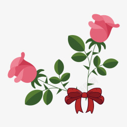 两只漂亮的玫瑰插画矢量图素材