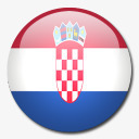 克罗地亚克罗地亚国旗国圆形世界旗图标高清图片