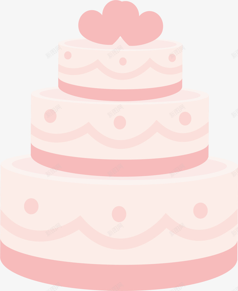 粉红色奶油蛋糕png免抠素材_新图网 https://ixintu.com 婚礼蛋糕 新婚蛋糕 浪漫 浪漫元素 粉红色