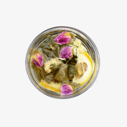 干花产品实物柠檬玫瑰荷叶茶高清图片