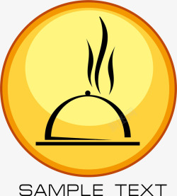 黄色高端圆形黄色盖子厨房logo图标高清图片