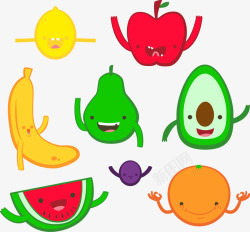 香蕉笑脸卡通水果矢量图高清图片