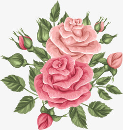 精美温馨玫瑰花装饰矢量图素材