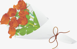 送礼花束手绘玫瑰花束矢量图高清图片