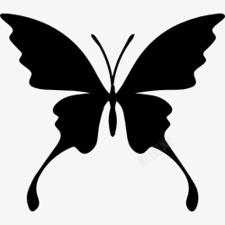 昆虫轮廓蝴蝶的轮廓图标高清图片