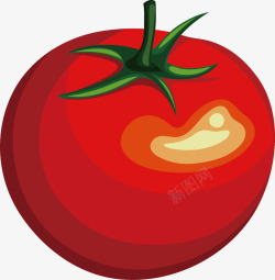 红色番茄卡通插画矢量图素材