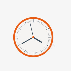 橙色圆形钟表矢量图素材