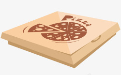 卡通纸制披萨包装盒矢量图素材