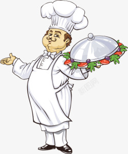 站着的卡通人站着的厨师高清图片