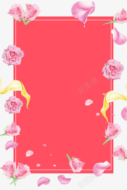 空白信息板红色浪漫情人节玫瑰空白板高清图片