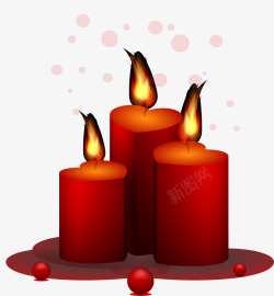 情人节红色浪漫爱心蜡烛素材