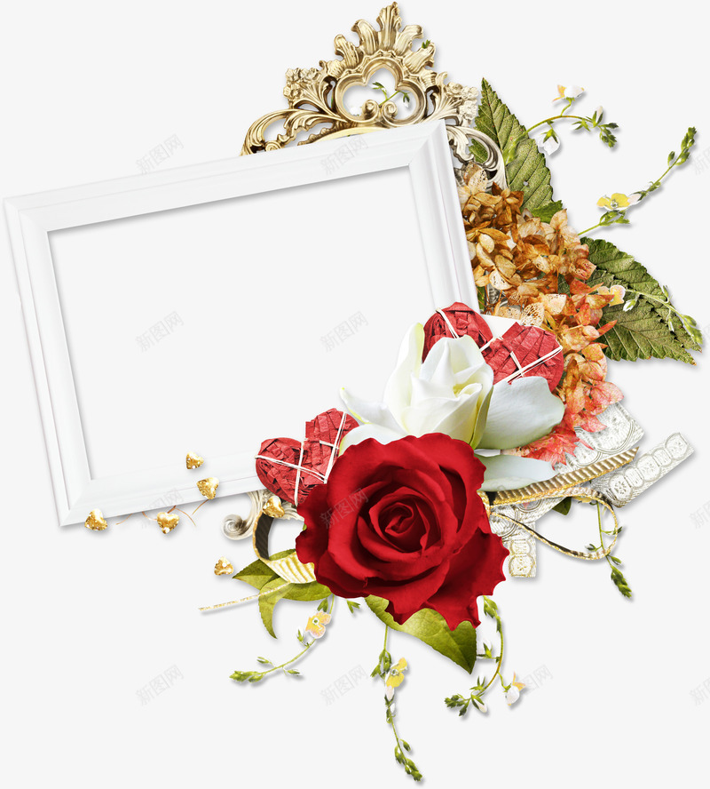 相框png免抠素材_新图网 https://ixintu.com 框架 玫瑰 相框 精美 花卉 边框 高清