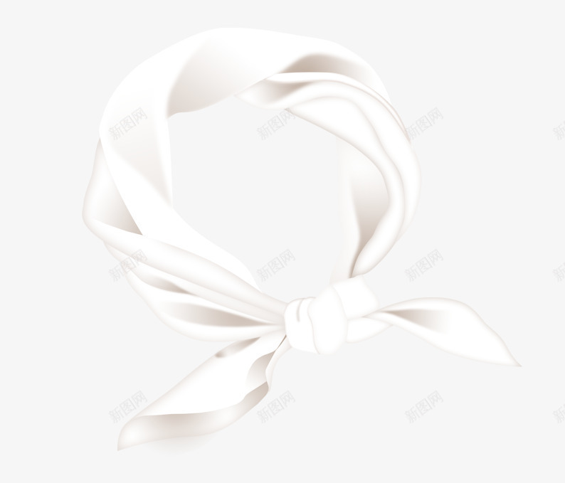白色丝巾片png免抠素材_新图网 https://ixintu.com 丝巾 丝巾图片 围巾 白色丝巾 蝴蝶结丝巾