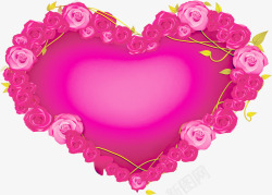 粉色爱心盛开玫瑰素材