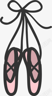 招生设计粉色卡通蝴蝶结舞蹈鞋图标图标
