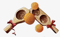 月饼模具月饼模具及月饼坚果组合高清图片