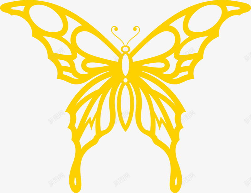 蝴蝶元素图标png_新图网 https://ixintu.com LOGO设计 蝴蝶 蝴蝶标志 黄色