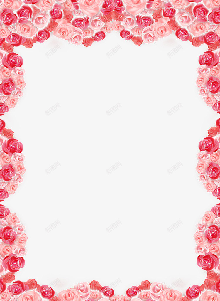 玫瑰花边框png免抠素材_新图网 https://ixintu.com PNG图片 免费PNG 玫瑰花 粉色 边框