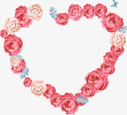 粉色爱心玫瑰花朵素材