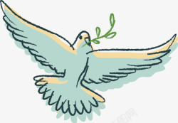 蓝色飞鸽卡通可爱信鸽矢量图高清图片