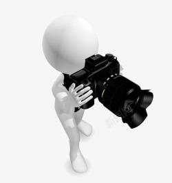 专业摄影立体小人摄影师高清图片