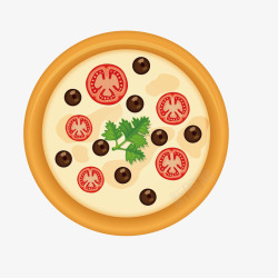矢量西式披萨卡通一盘披萨高清图片
