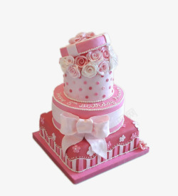 粉色蝴蝶结蛋糕素材