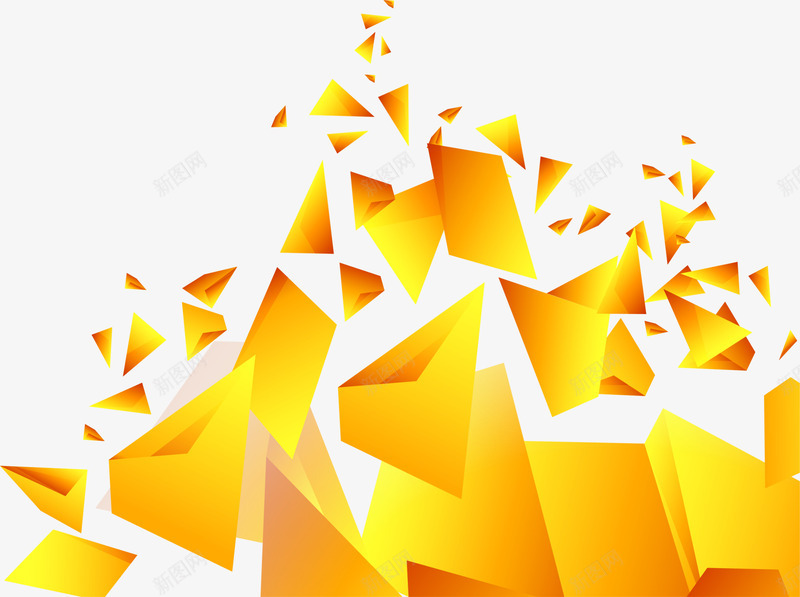 黄色几何碎片png免抠素材_新图网 https://ixintu.com 几何 图案 破损 碎片 装饰图案 黄色
