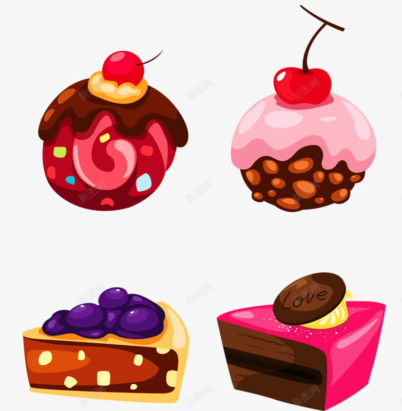 水果巧克力彩色蛋糕png免抠素材_新图网 https://ixintu.com love 巧克力 樱桃 蓝莓