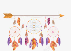 紫色羽毛弓箭挂饰矢量图素材