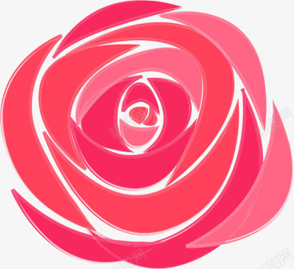 手绘粉色卡通玫瑰图标图标
