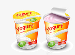 罐装酸奶手绘两罐酸奶矢量图高清图片