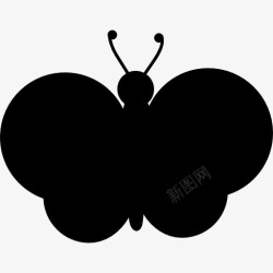 昆虫轮廓蝴蝶翅膀形状的圆形图标高清图片