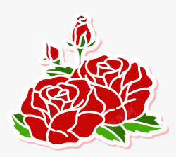 浪漫礼花情人节礼物红玫瑰矢量图高清图片