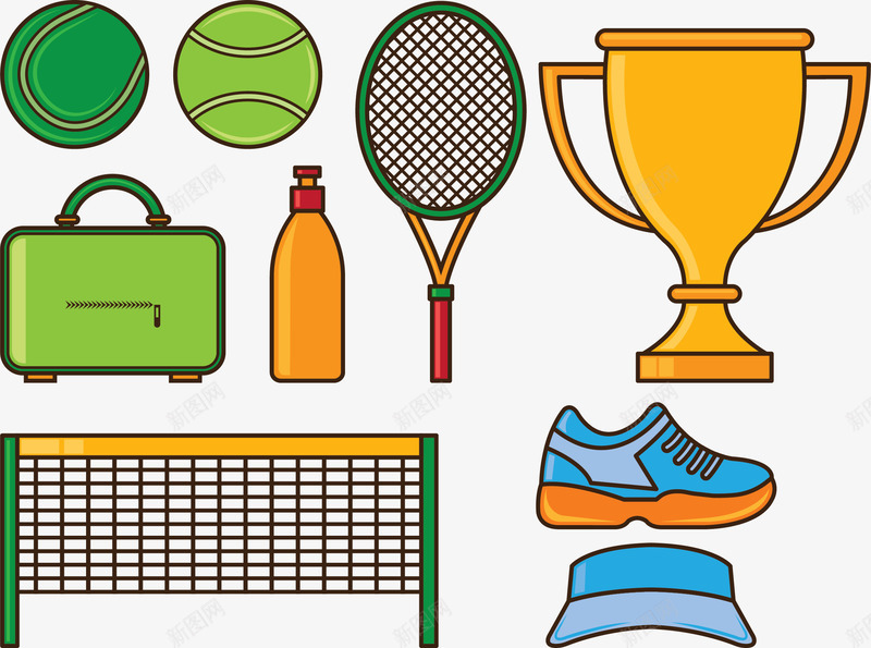 体育运动图标png_新图网 https://ixintu.com nbs 图标 奖杯 奥运项目 排球网 水瓶 球类运动 网球 网球拍 网球网 羽毛球网 运动
