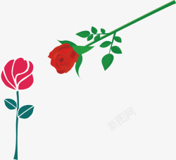 飞舞玫瑰花盒装玫瑰花矢量图图标高清图片
