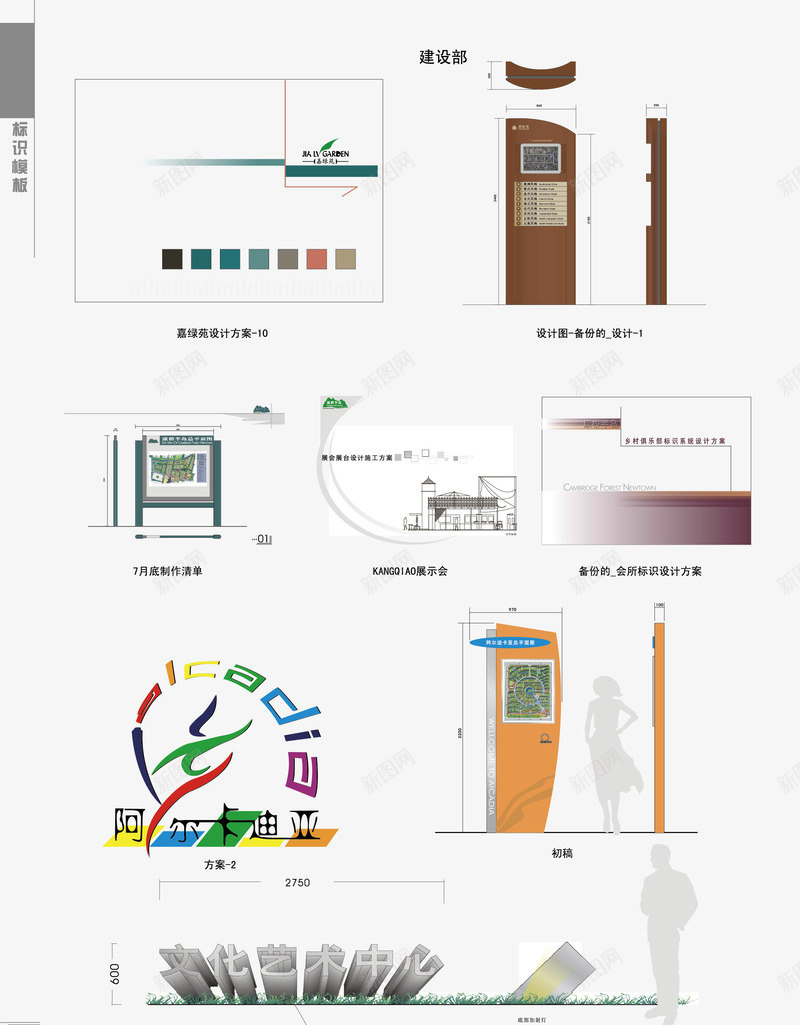 楼盘指示系统矢量图ai免抠素材_新图网 https://ixintu.com VI设计 地产VI 导向牌 导视系统 指示牌 矢量VI设计 视觉系统设计 识别系统 矢量图