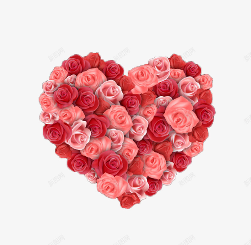 玫瑰花png免抠素材_新图网 https://ixintu.com 心型玫瑰花素材 心形玫瑰框 玫瑰 红玫瑰