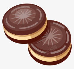 手绘卡通巧克力饼干素材