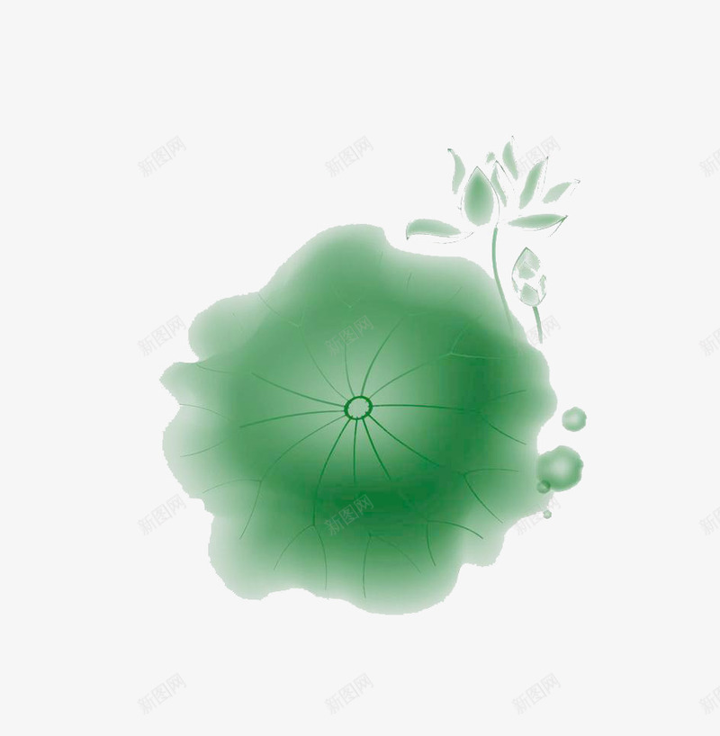 绿色和叶png免抠素材_新图网 https://ixintu.com 一片大荷叶 清新古风 绿色的荷叶 荷叶