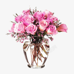 粉色玫瑰鲜花插束插花艺术素材