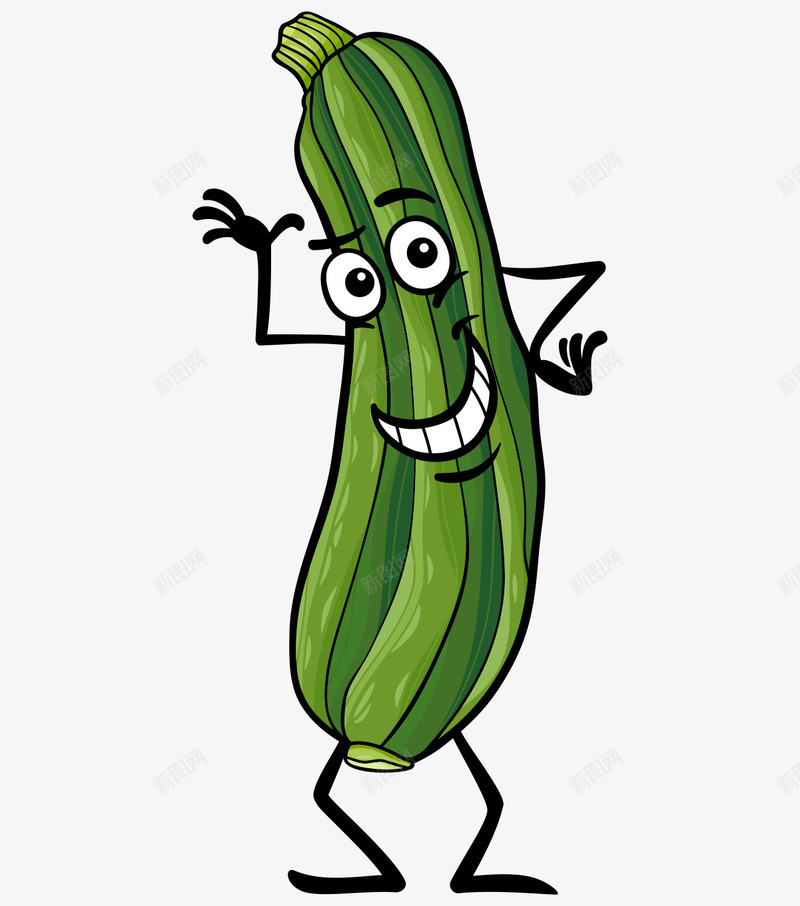 可爱的蔬菜png免抠素材_新图网 https://ixintu.com 卡通 可爱 大眼睛 微笑 手绘 挥手 水彩 西葫芦