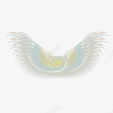 唯美孔雀羽毛翅膀图标图标