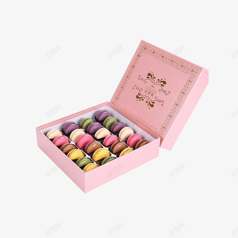 粉红色的巧克力包装盒子png免抠素材_新图网 https://ixintu.com 中式点心 中式甜品 实物图 糕点设计 茶点设计 饼干设计