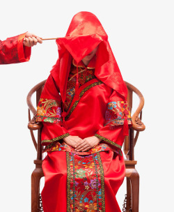 揭头帘中国传统婚礼高清图片