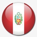 秘鲁国旗国圆形世界旗图标图标