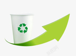 回收杯子绿色回收纸杯高清图片