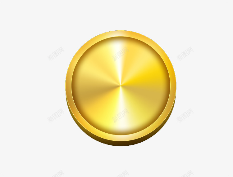 金色的圆形按钮png免抠素材_新图网 https://ixintu.com 圆形 按钮 金色